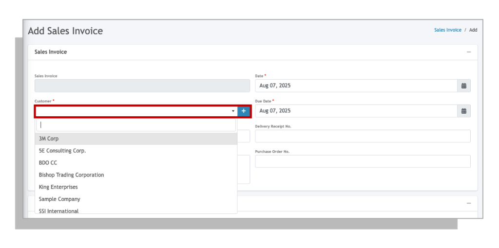 Add-Customer-Sales-Invoice