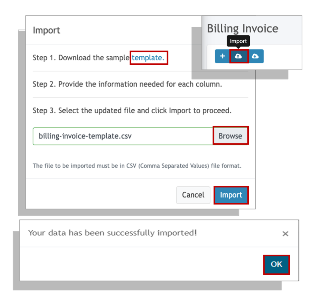 Importing Billing Invoice