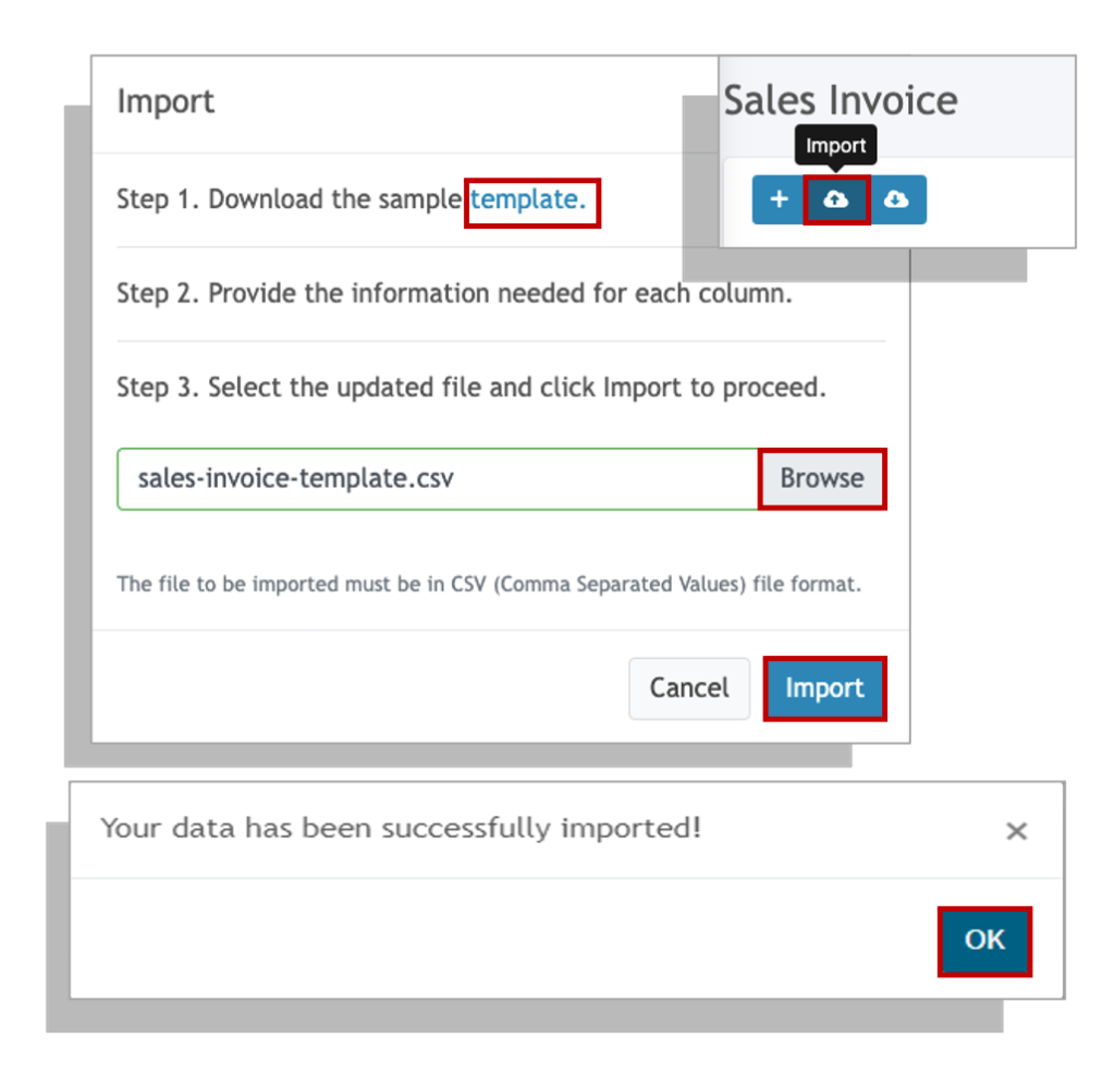 Importing Sales Invoice