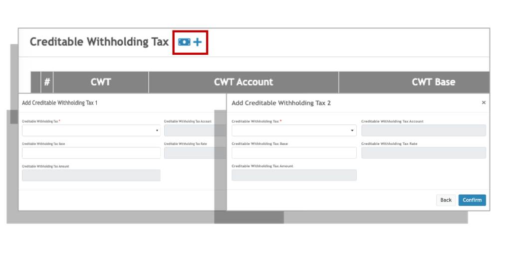 add-multiple creditable withholding tax
